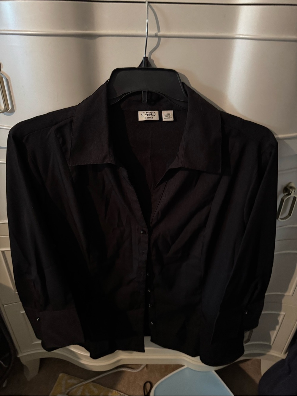 Cato womens Black Casual Button-Down Shirt